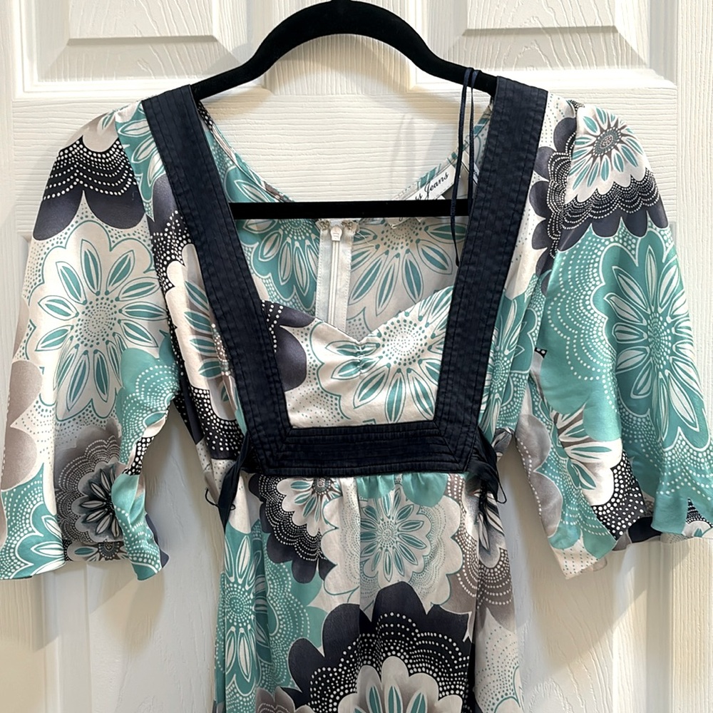 Guess Jeans silk kimono style shirt comfortable stretch navy blue Kimono tunic
